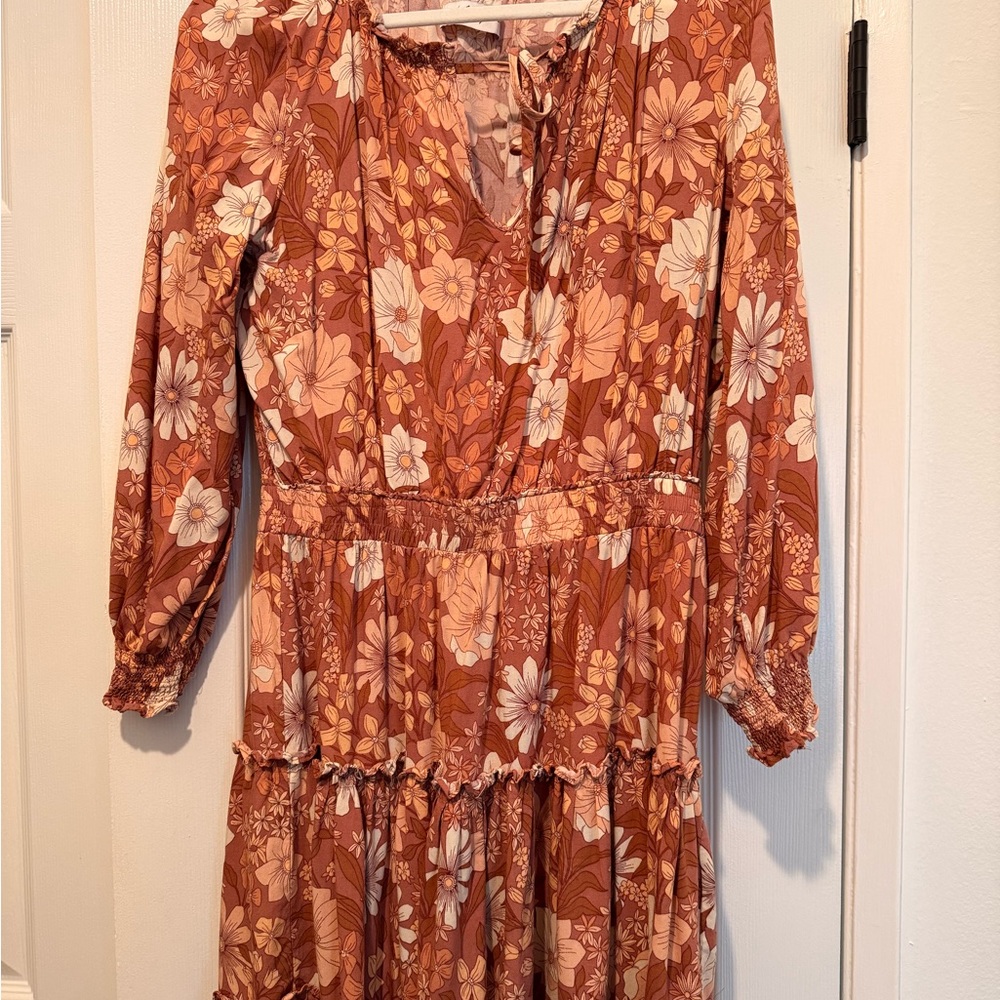 Petal & Pup Pink Floral Long Sleeve Dress - Picture 2 of 4